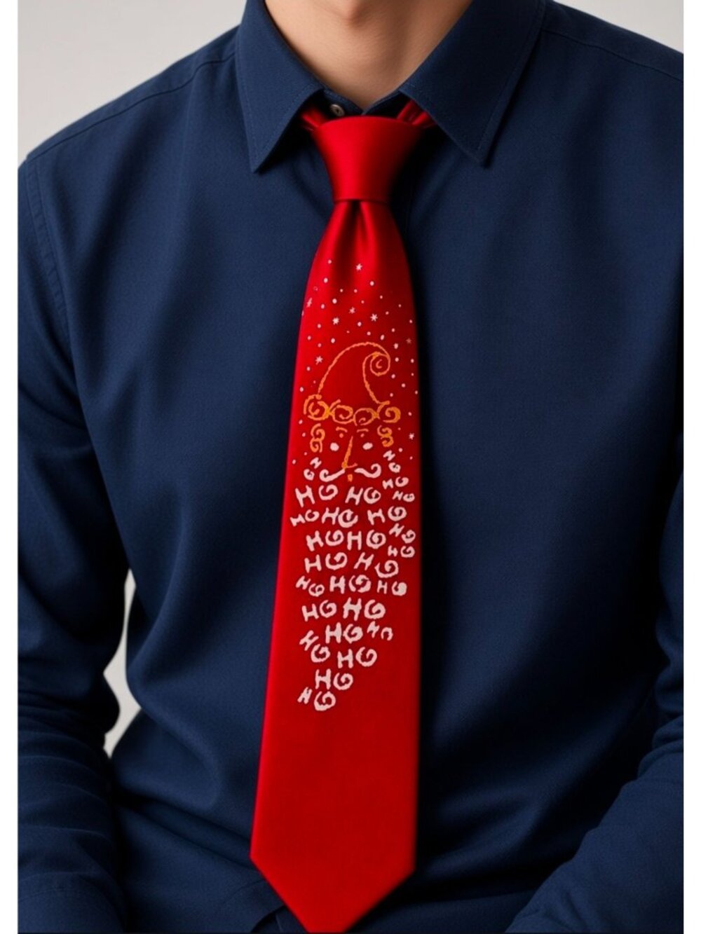 John Ashford Red Santa Ho Ho Ho Christmas Tie With Festive Design